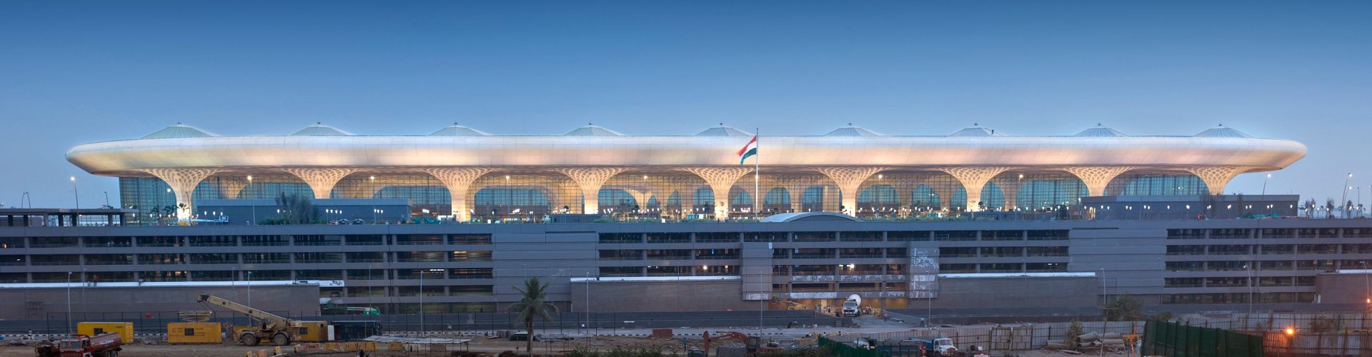 Sunlit runway at Chhatrapati Shivaji Maharaj International Airport