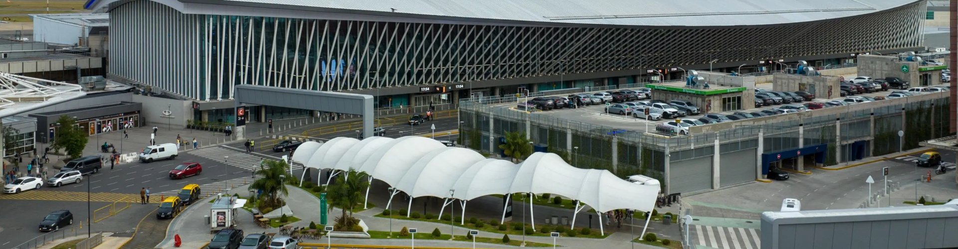 View of Ministro Pistarini Airport, AR at sunset