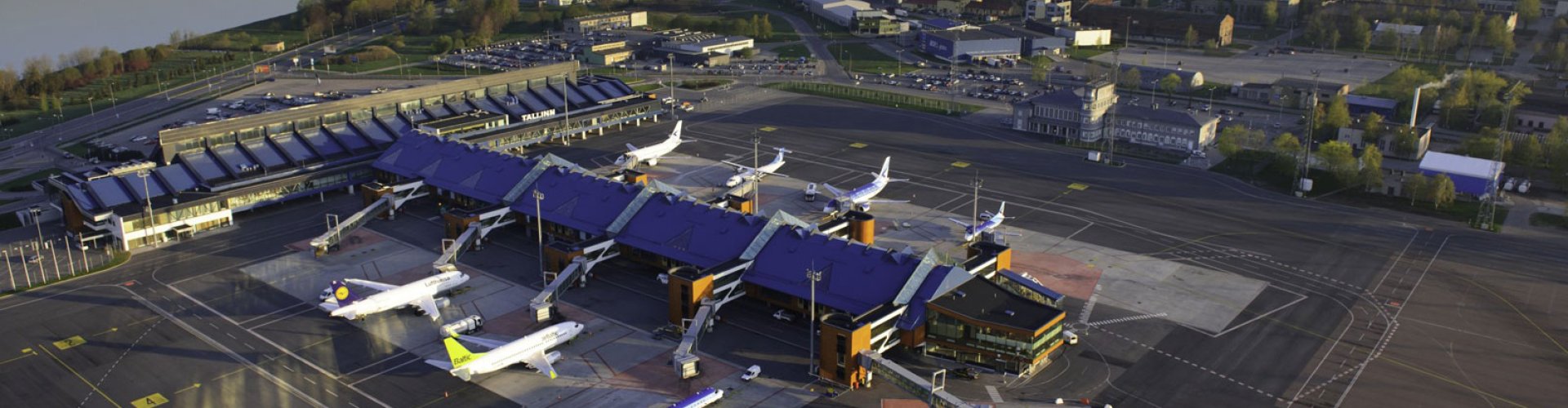 Sunset view at Lennart Meri Tallinn Airport, EE