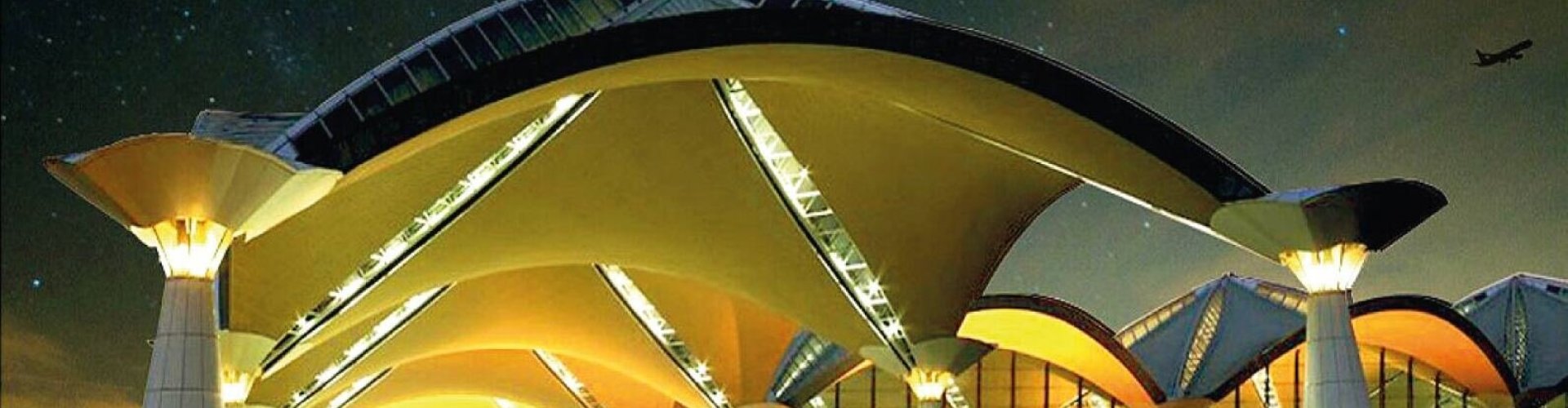 Sunset view of Kuala Lumpur Airport terminal