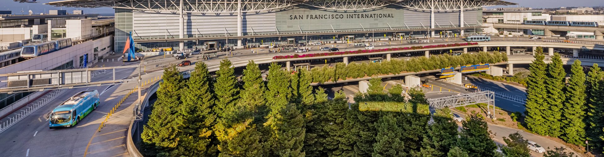 Traffic congestion on approach roads to San Francisco Airport