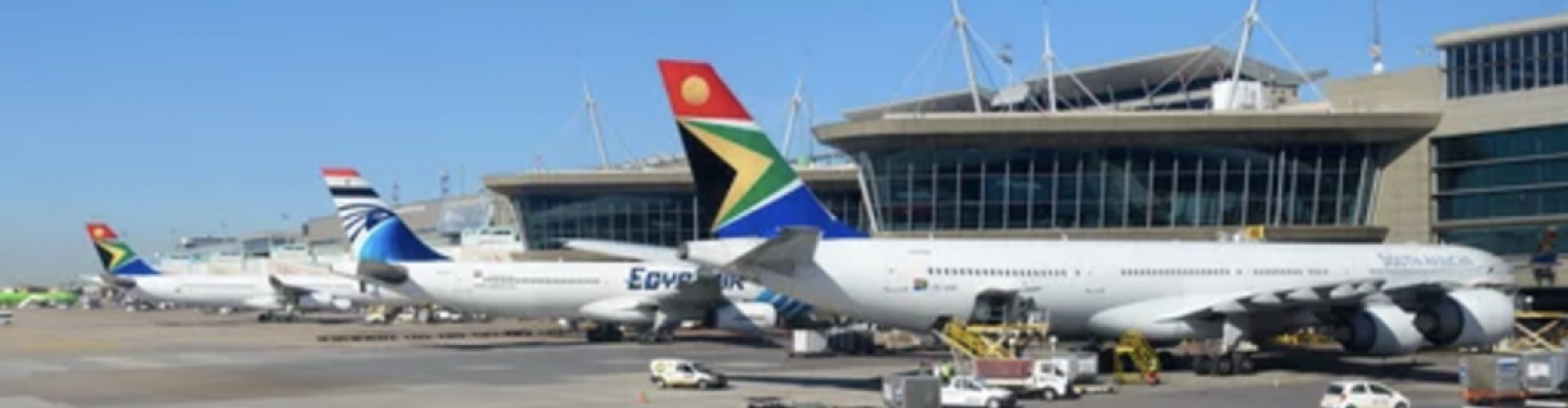 Traffic congestion on route to O. R. Tambo Airport, ZA