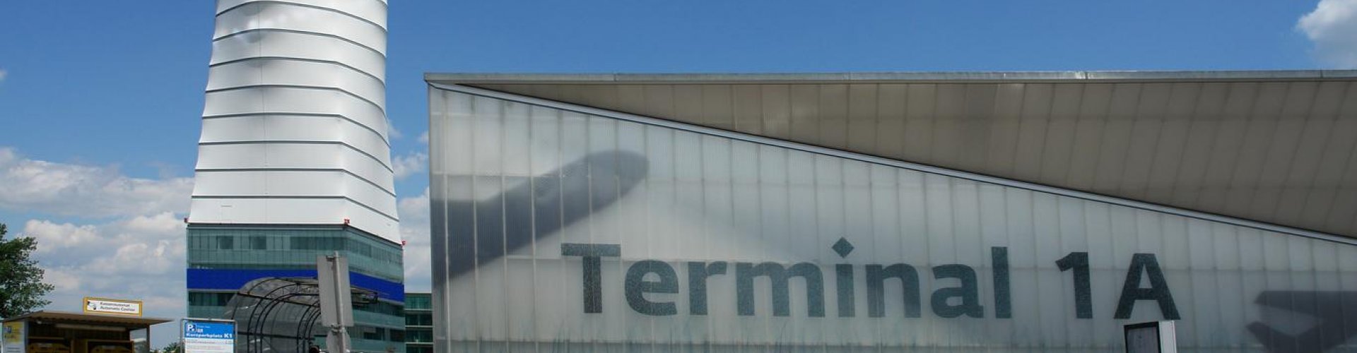Sunset over Vienna Schwechat Airport, AT, ready for travellers