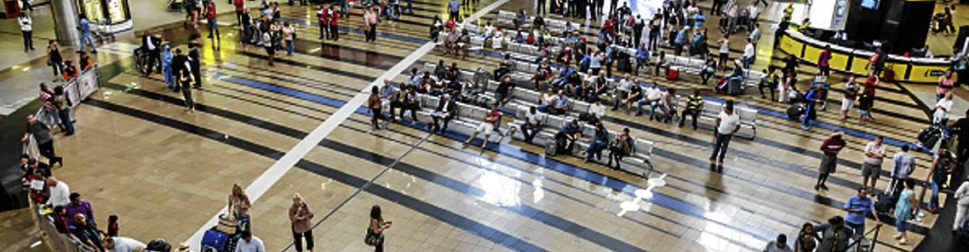 O. R. Tambo Airport, ZA exterior with taxis and buses